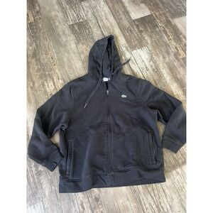 Lacoste Black Zip-Up Hoodie Sweater